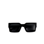 Louis Vuitton Square Millionaires Sunglasses Solid Black With Gold Logo LV - Image 3