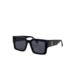 Louis Vuitton Square Millionaires Sunglasses Solid Black With Gold Logo LV