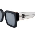 Louis Vuitton Square Millionaires Sunglasses Glossy Black With Grey Rims - Image 4