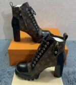 Louis Vuitton Star Trail Ankle Boot Patent Monogram Material Black For Women 1A2Y7P - Image 7