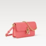 Louis Vuitton Wallet On Chain LV Bloom Shoulder Bag 7.9in/ 20cm Sweet Coral Gold Hardware For Women M14548 - Image 3