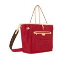 Louis Vuitton Neverfull Bandouliere Inside Out MM Tote Bag 12.2in 31cm Rouge Sari Gold Hardware Textile For Women M12096 - Image 4