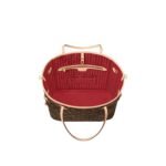 Louis Vuitton Neverfull Bandouliere Inside Out MM Tote Bag 12.2in 31cm Rouge Sari Gold Hardware Textile For Women M12096 - Image 5