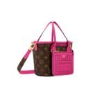 Louis Vuitton Neverfull Bandouliere Inside Out BB Tote Bag 10.4in/ 26cm Rose Pondichery Gold Hardware For Women M12106 - Image 5