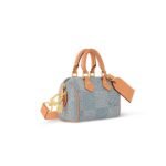 Louis Vuitton Speedy 18 Bandouliere Top Handle Bag 7.1in/ 18cm Denim Blue Gold Hardware For Men N40682 - Image 4