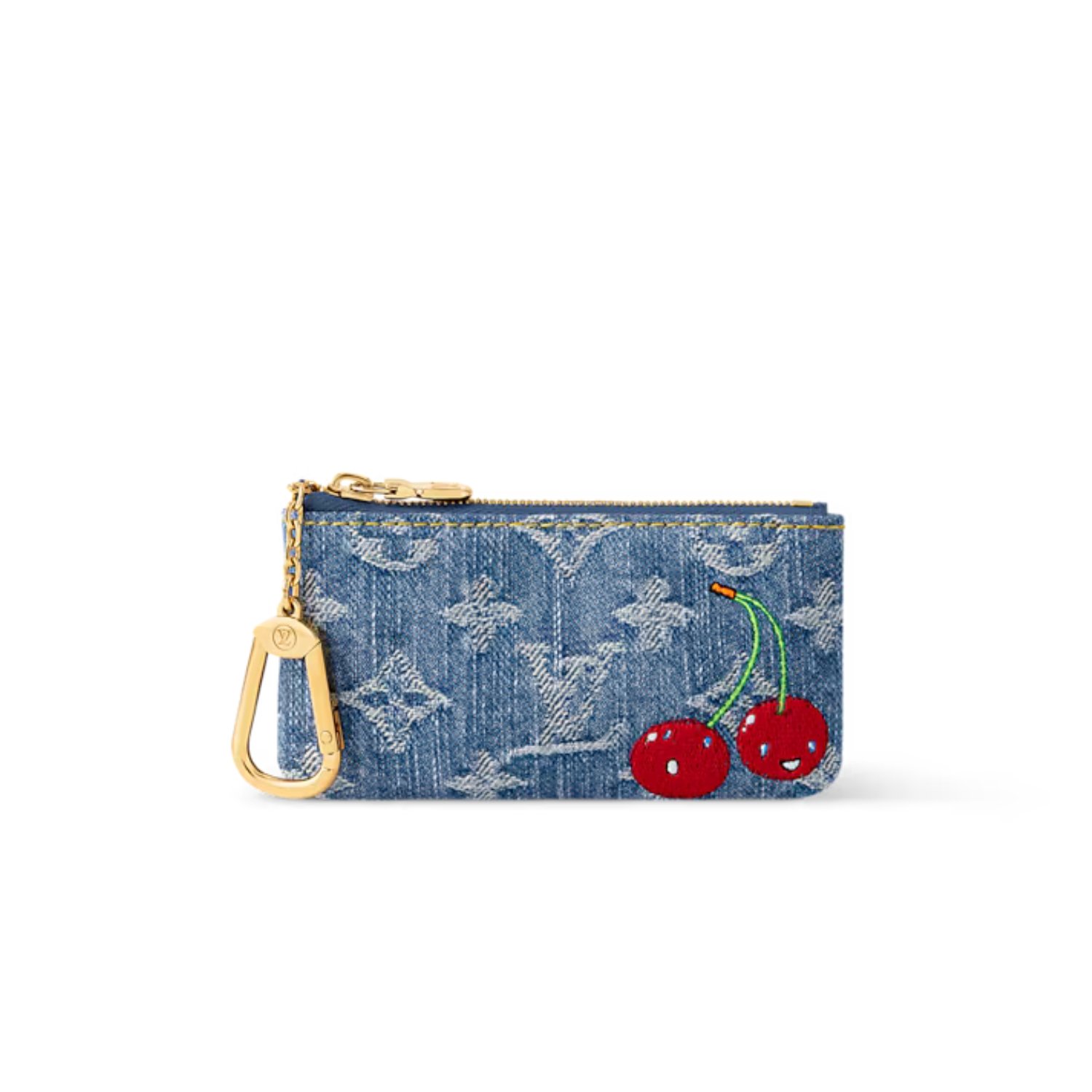 lv-x-tm-key-pouch-1.jpg Louis Vuitton LV x TM Key Pouch Cherry Denim For Women 4.7in/12cm M14938 - Image 1