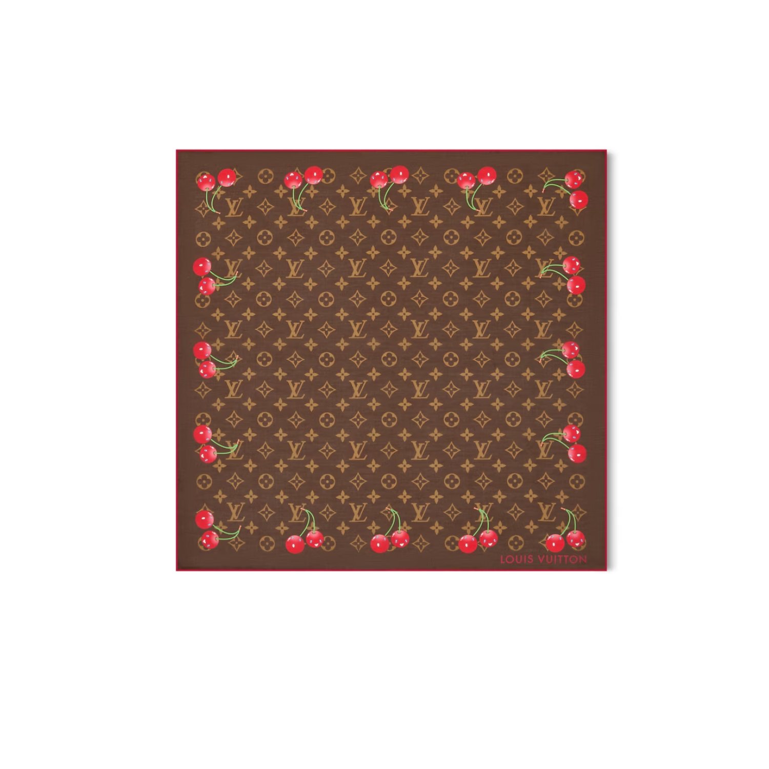 lv-x-tm-monogram-cerise-square-55.jpg Louis Vuitton LV x TM Monogram Cerise Square 55 Brown For Women 21.7in/55cm M96090 - Image 1