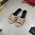 Saint Laurent Women's Tribute Flat Mules Beige For Women YSL 571952B8I009935