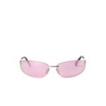 Miu Miu Rimless Aviator Sunglasses Light Pink - Image 2