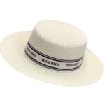 Miu Miu Straw Hat In Raffia White For Women 57cm/22.4in - Image 2