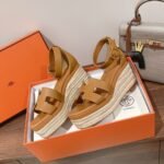 Hermes Doll 40 Espadrilles Brown For Women 1.6in/4cm - Image 7