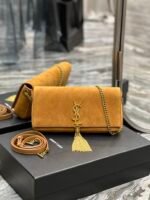 Saint Laurent Kate 99 Chain Bag With Tassel Brown - Image 3