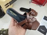 Saint Laurent Women's Tribute Flat Mules Brown For Women YSL - Image 3