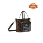[True-to-ORIGINAL] Louis Vuitton Neverfull Bandouliere Inside Out BB Tote Bag 10.4in/ 26cm Black Gold Hardware For Women M12099 - Image 7