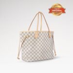 [True-to-ORIGINAL] Louis Vuitton Neverfull MM Tote Bag 12.2in/ 31cm Beige Bag Damier Azur Gold-Hardware For Women N41361 - Image 4