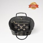 [True-to-ORIGINAL] Louis Vuitton Neverfull MM Tote Bag 12.2in/ 31cm Black/ Beige Monogram Empreinte Gold Hardware For Women M58907 - Image 5