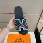 Hermes Izmir Sandals Blue/ Multicolor For Men - Image 3