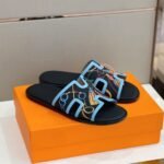 Hermes Izmir Sandals Blue/ Multicolor For Men - Image 2