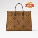 [True-to-ORIGINAL] Louis Vuitton OnTheGo GM Tote Bag 16.1in/ 41cm Brown Gold Hardware For Women M45320 - Image 4