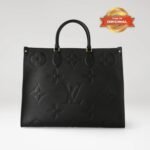 [True-to-ORIGINAL] Louis Vuitton Onthego GM Tote Bag 16.1in/ 41cm Monogram Empreinte Black Gold Hardware For Women M44925 - Image 4