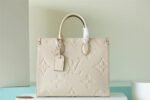 Louis Vuitton OnTheGo MM Tote Bag 13.8in/ 35cm Beige Gold Hardware For Women M46531 - Image 8