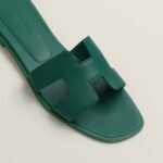Hermes Oran Sandals Green For Women H202230Z AD340 - Image 3
