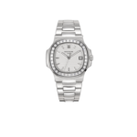 Patek Philippe Nautilus Watch Silver Toned White Dial 35mm For Men