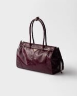 Prada Bonnie Large Handbag Bag Burgundy 38cm/15in - 1BA433_2CYR_F0LV7_V_MOO - Image 3