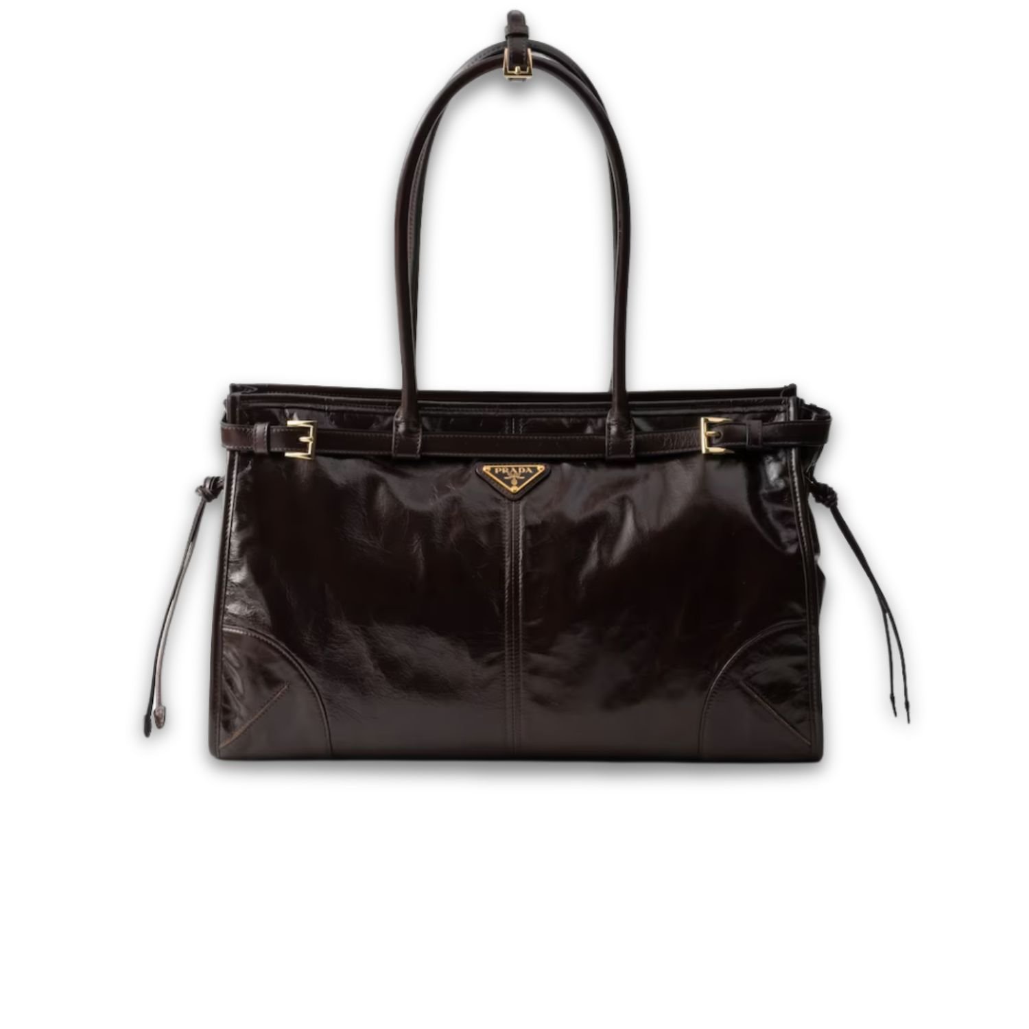 prada-bonnie-large-handbag-dark-brown.jpg Prada Bonnie Large Handbag Bag Dark Brown 38cm/15in - 1BA433_2CYR_F01D6_V_MOO - Image 1