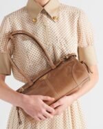 Prada Bonnie Medium Shoulder Bag 13in/ 32cm Cameo Gold Hardware 1BA426_2CYR_F0LT6_V_MOO - Image 4