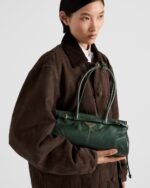 Prada Bonnie Medium Shoulder Bag 13in/ 32cm Sage Gold Hardware 1BA426_2CYR_F014J_V_MOO - Image 3