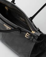 Prada Bonnie Medium Shoulder Bag 13in/ 32cm Black Gold Hardware 1BA426_2CYR_F0002_V_MOO - Image 7