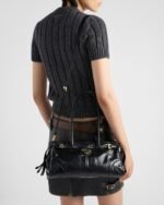 Prada Bonnie Medium Shoulder Bag 13in/ 32cm Black Gold Hardware 1BA426_2CYR_F0002_V_MOO - Image 2