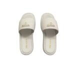 Prada Crochet Flatform Slides White For Women