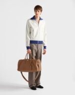 Prada Leather Duffel Bag Cognac For Men 50cm/20in - 2VC048_2BBE_F0046_V_OOO - Image 3