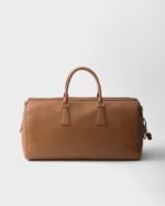 Prada Leather Duffel Bag Cognac For Men 50cm/20in - 2VC048_2BBE_F0046_V_OOO - Image 4