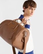 Prada Leather Duffel Bag Cognac For Men 50cm/20in - 2VC048_2BBE_F0046_V_OOO - Image 7