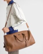 Prada Leather Duffel Bag Cognac For Men 50cm/20in - 2VC048_2BBE_F0046_V_OOO - Image 8