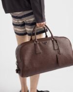 Prada Leather Duffle Bag Sienna For Men 50cm/20in - 2VC049_2BBE_F0038_V_OOO - Image 7