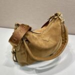 Prada Explore Large Shoulder Bag 12.6in/ 32cm Cinnamon Suede Gold Hardware For Women 1BC264_008_F0401_V_NOO - Image 5