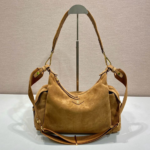 Prada Explore Large Shoulder Bag 12.6in/ 32cm Cinnamon Suede Gold Hardware For Women 1BC264_008_F0401_V_NOO - Image 3