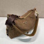 Prada Explore Large Shoulder Bag 12.6in/ 32cm Cocoa Brown Suede For Women 1BC264_008_F0324_V_NOO - Image 7