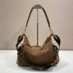 Prada Explore Large Shoulder Bag 12.6in/ 32cm Cocoa Brown Suede For Women 1BC264_008_F0324_V_NOO - Image 8