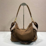 Prada Explore Large Shoulder Bag 12.6in/ 32cm Cocoa Brown Suede For Women 1BC264_008_F0324_V_NOO - Image 4