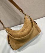 Prada Explore Large Shoulder Bag 12.6in/ 32cm Cinnamon Suede Gold Hardware For Women 1BC264_008_F0401_V_NOO - Image 11