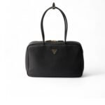 Prada Large Leather Top-Handle Bag Black For Men 13.4in/34cm 1BB128_2DKV_F0632_V_ONO