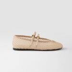 Prada Mesh Fabric Ballerinas Travertine Stone For Women 1F915N_099_F0485_F_005 - Image 3