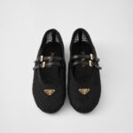 Prada Mesh Fabric Ballerinas Black For Women 1F915N_099_F0002_F_005 - Image 2