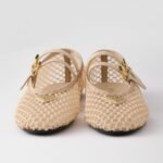 Prada Mesh Fabric Ballerinas Travertine Stone For Women 1F915N_099_F0485_F_005 - Image 5