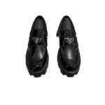 Prada Monolith Brushed Loafers Black For Women 2.4in/60mm